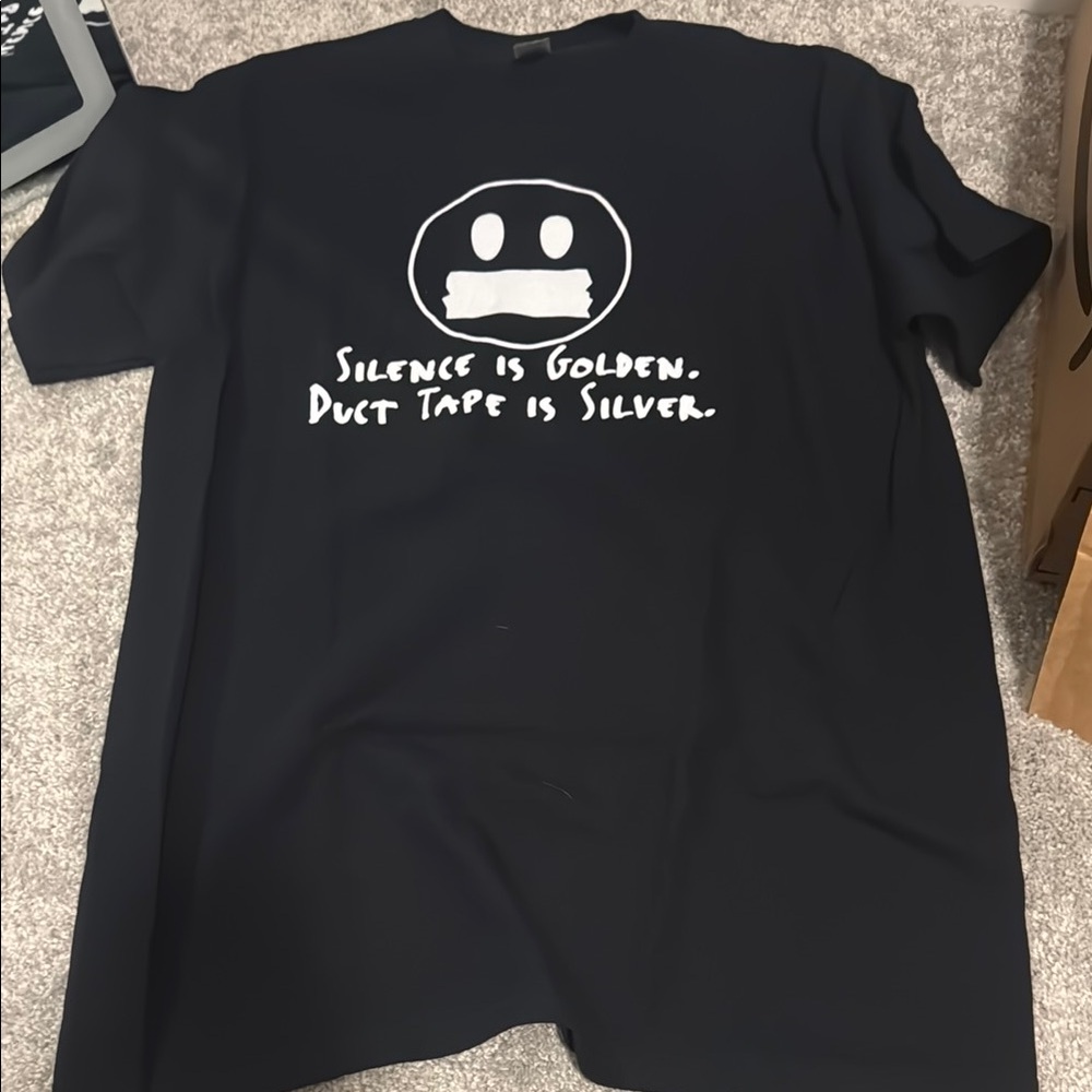 Black Graphic Tee - Silence is Golden